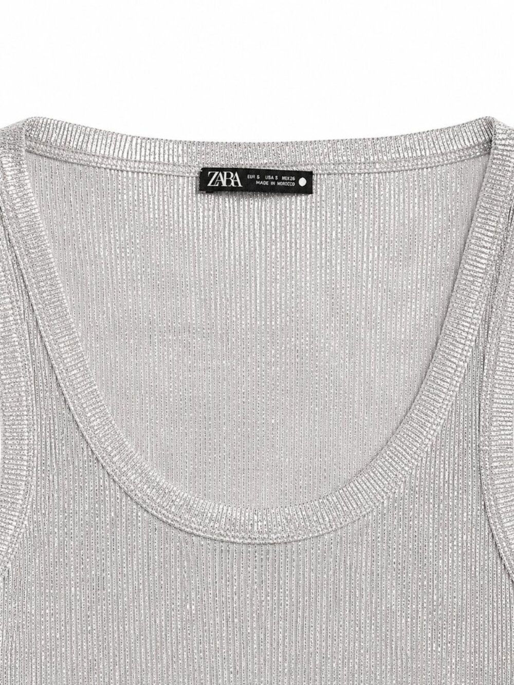 Zara Metallic Ribbed Tank Top - Size S - Picture 4 of 4